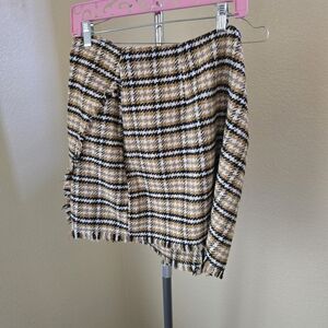 Shein Curve Plaid Mini Skirt
